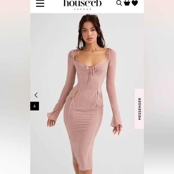 OPHELIA: BLUSH CUTOUT MIDI DRESS - Picture 1 of 4